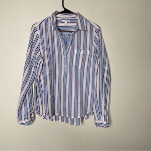 J Crew Striped Button Up Blouse M